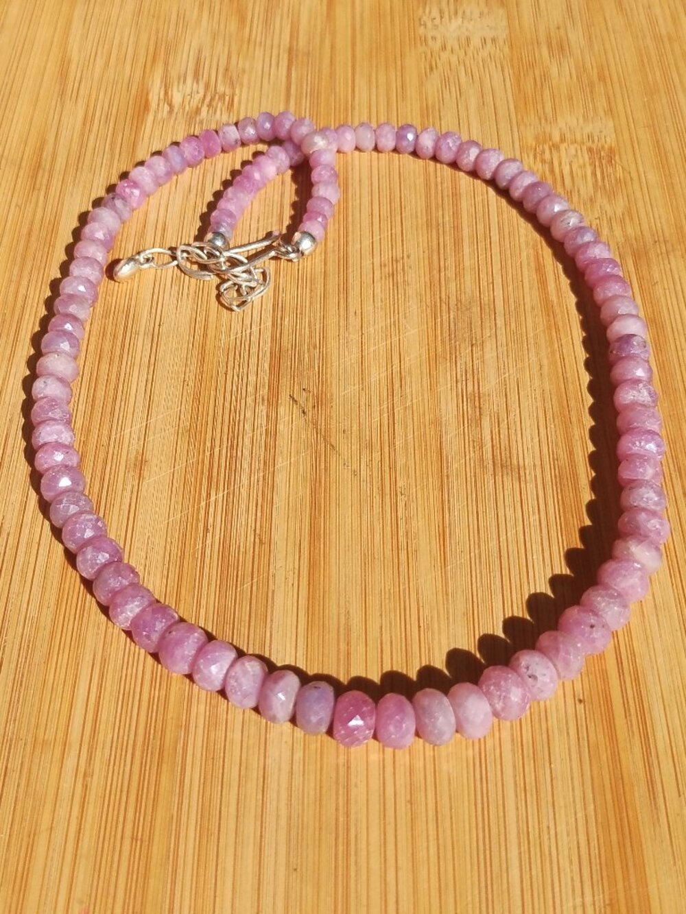 Jay King DTR pink Tourmaline faceted necklace 925 Sterling Silver Pretty in Pin